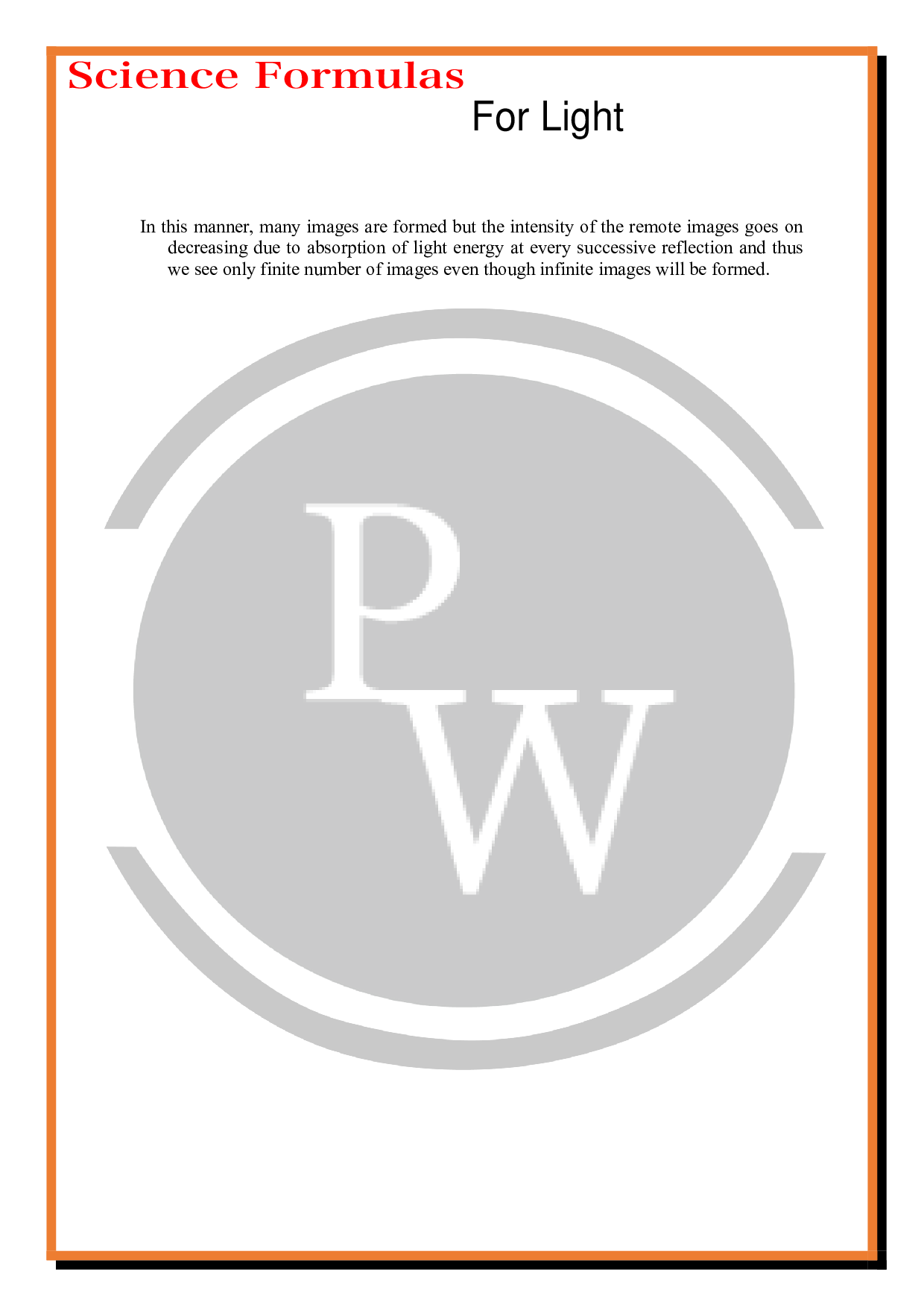 class 8 science chapterLight Short Notes and Formulas