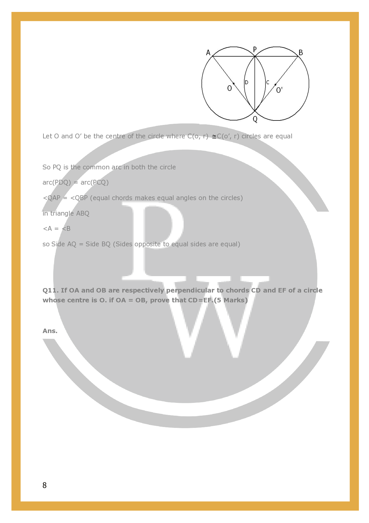 Class 9 maths chapter10 Circles CBSE Important Questions