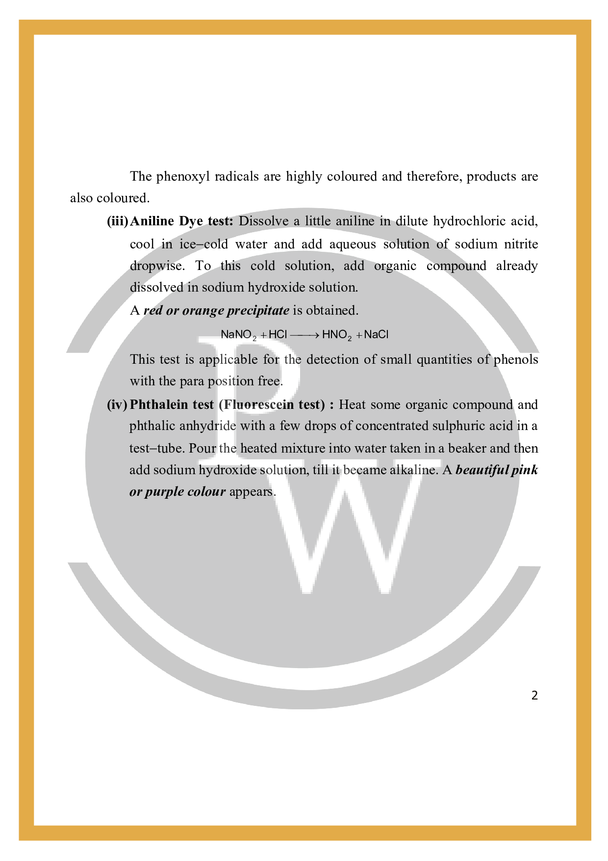 Test of alcohol and phenols Qualitative tests for phenols and Alcohol