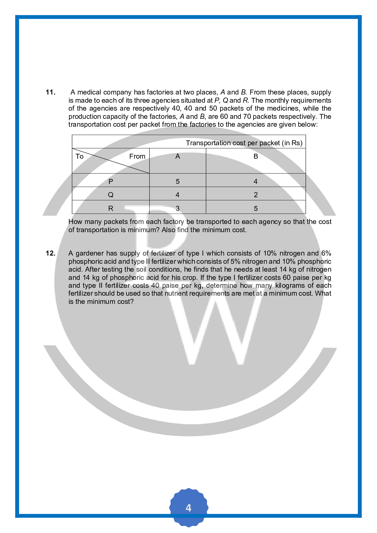 Question on linear programming|Physics Wallah