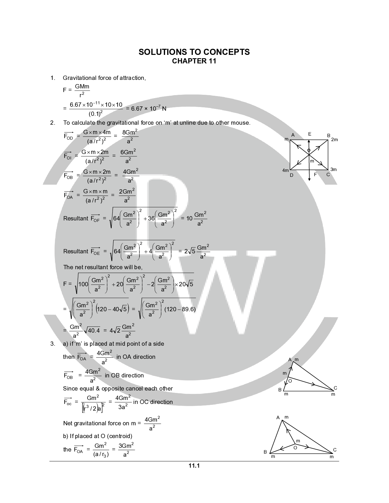 Hc verma class 11 physics part 1 solutions for chapter 11 gravitation