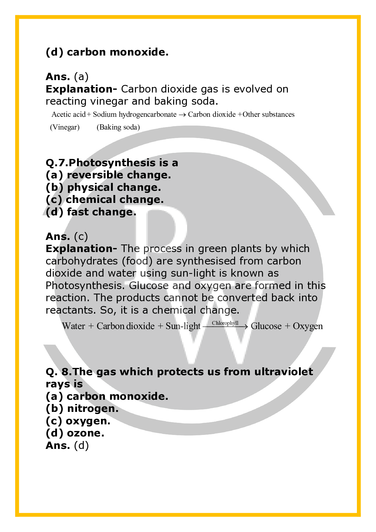 Physical And Chemical Changes Worksheet With Detail Solutions PW