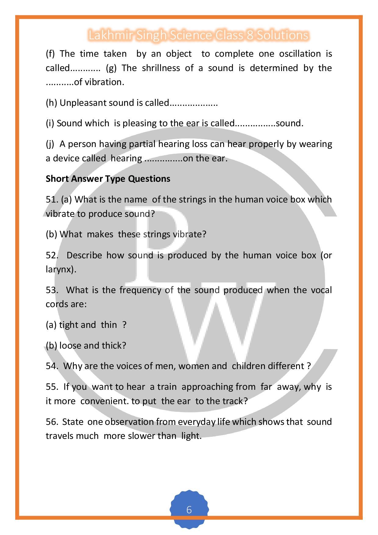 Science Chapter 13 Sound Lakhmir Singh Solutions For Class 8