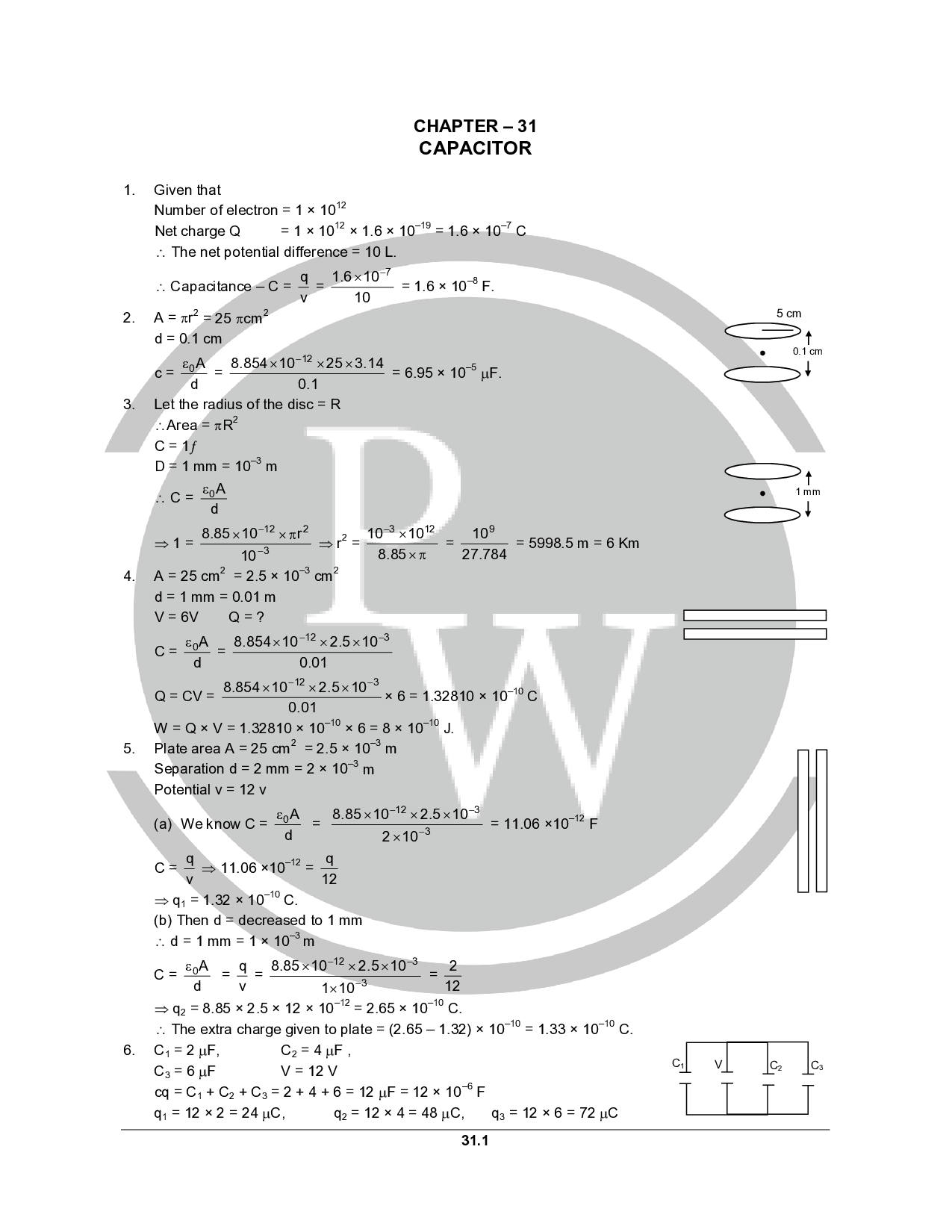 HC Verma Class 12 Physics Part2 Solutions for Chapter 31 PW