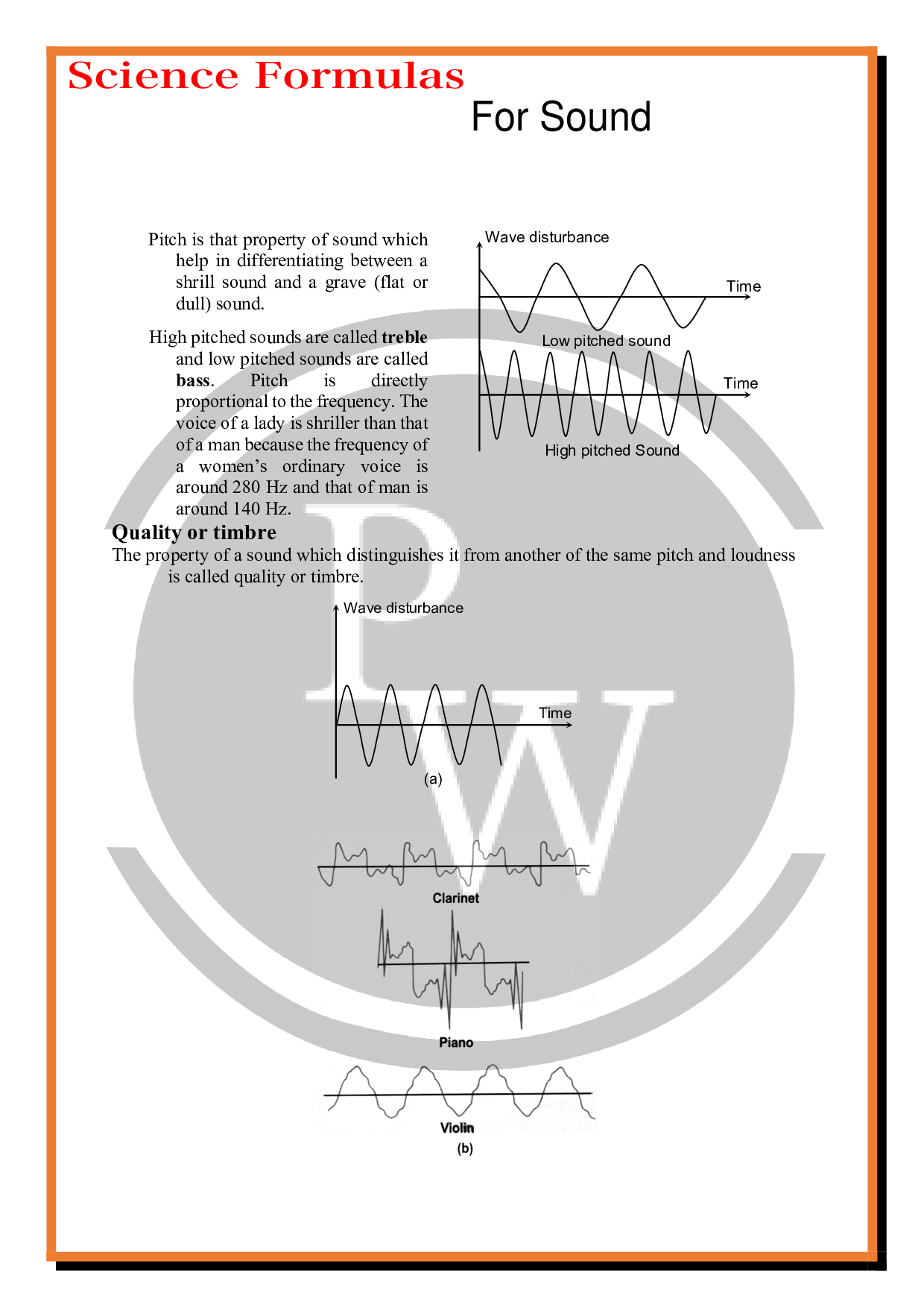 class 8 science chapter-Sound Short Notes and Formulas