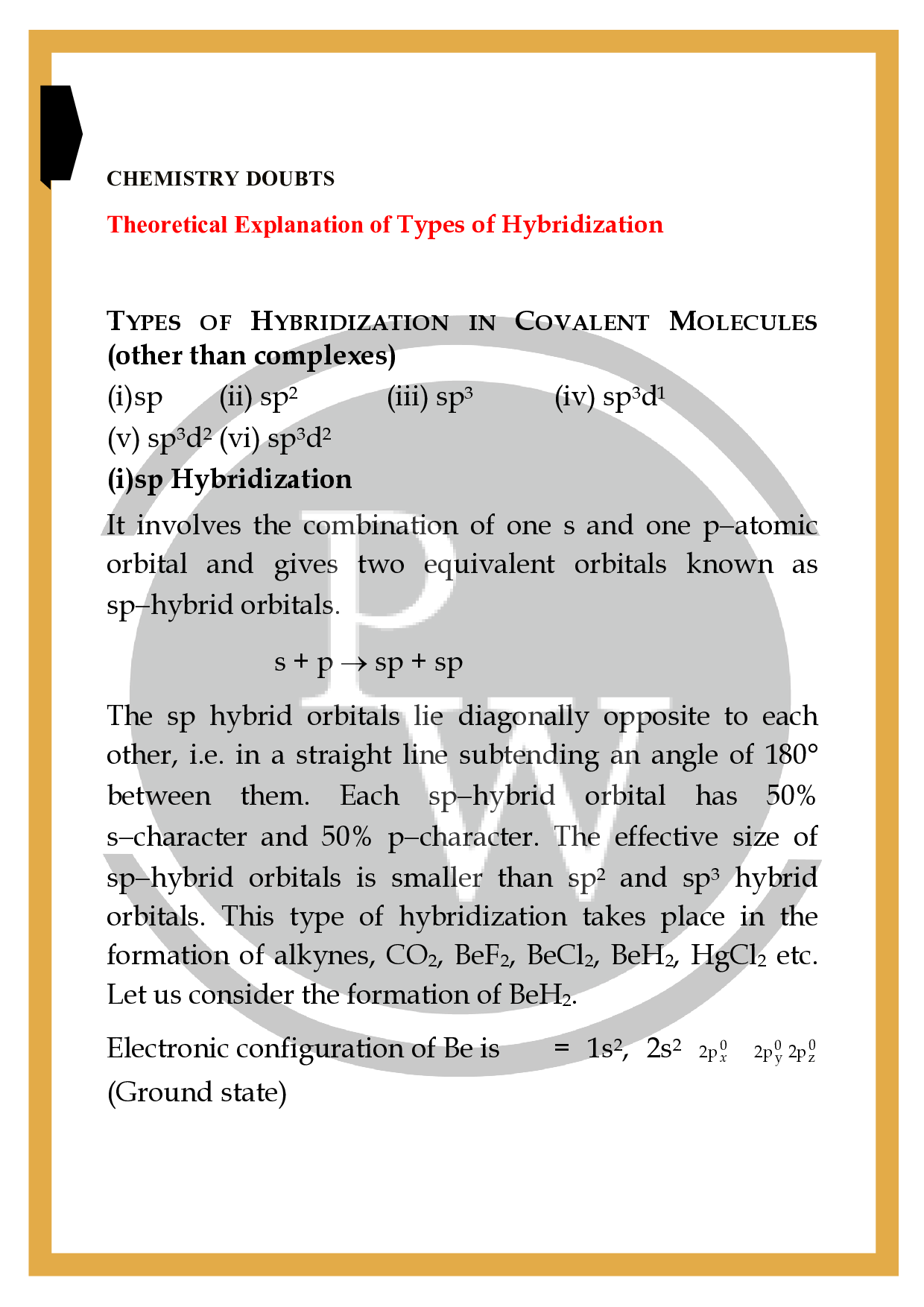 Hybridization Definition, Key Feature, Types Physics Wallah