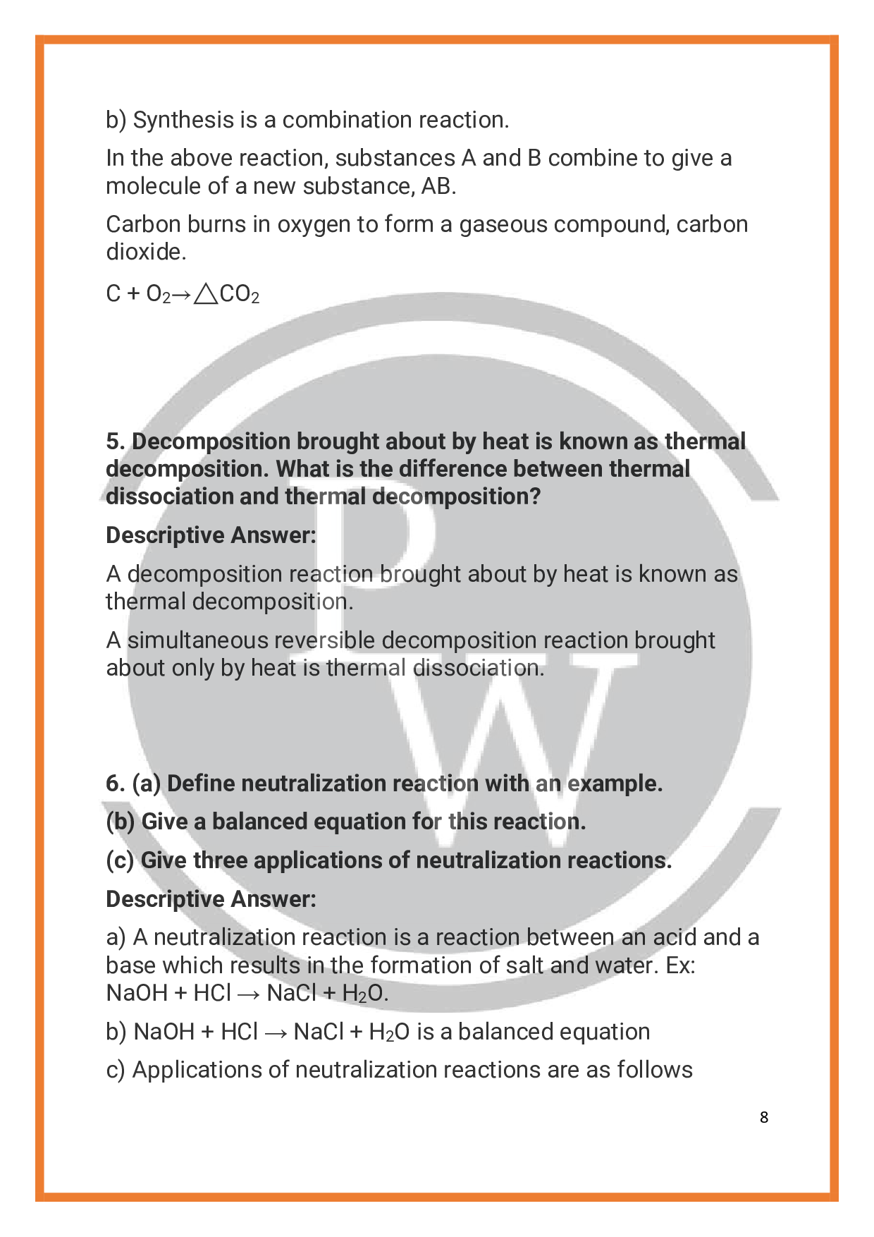 ICSE Chapter-2 Chemical Changes and Reactions Class 9 | Physics Wallah