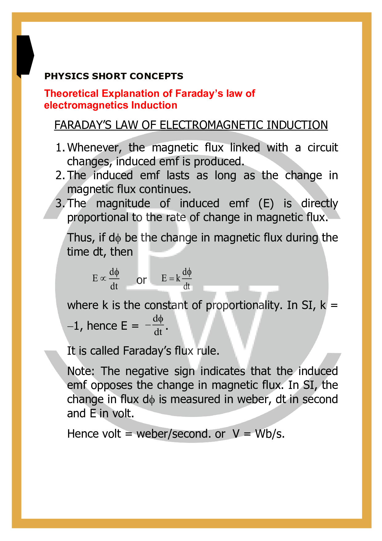 Faraday’s law of Induction
