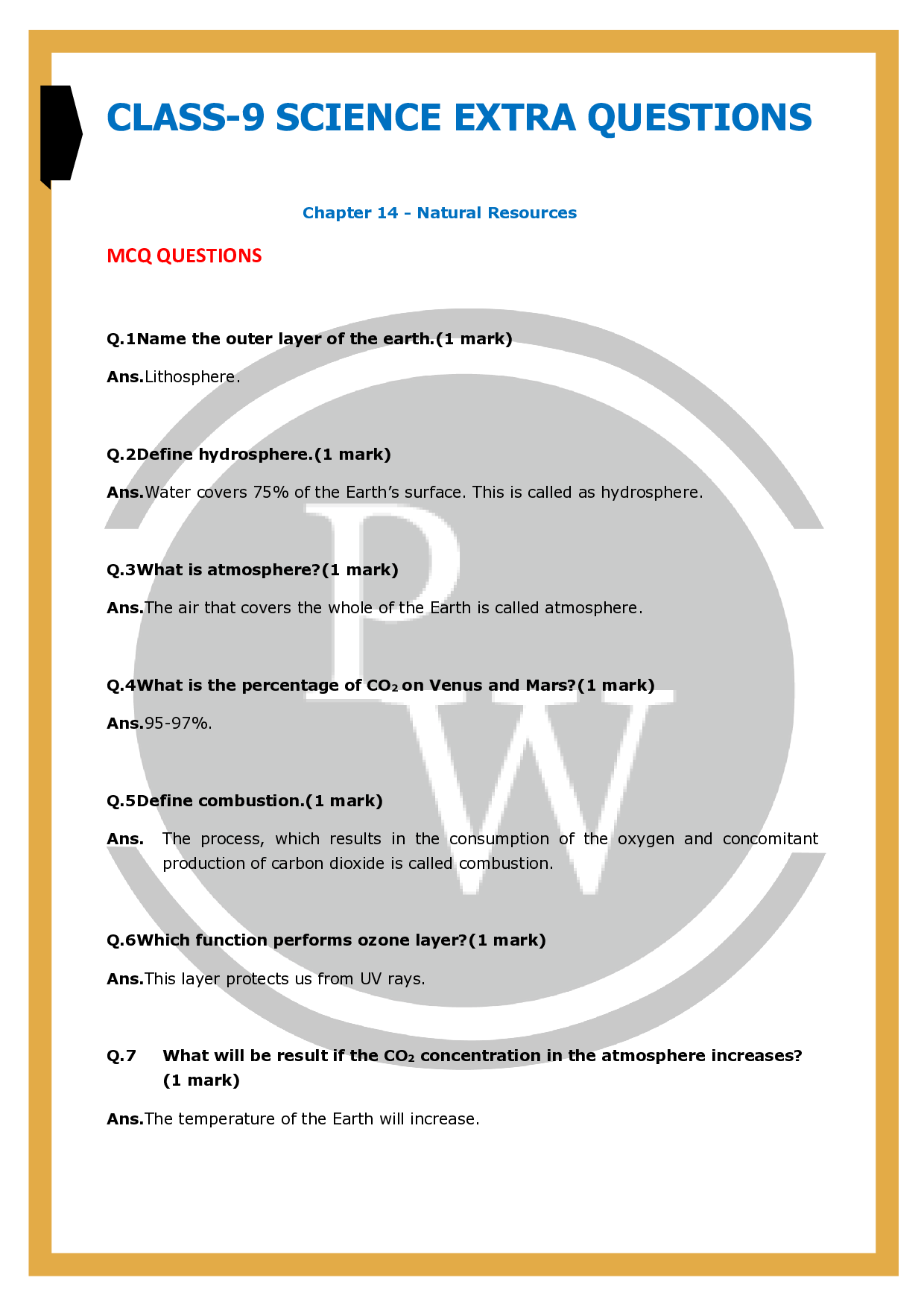 MCQNatural Resources Physics Wallah