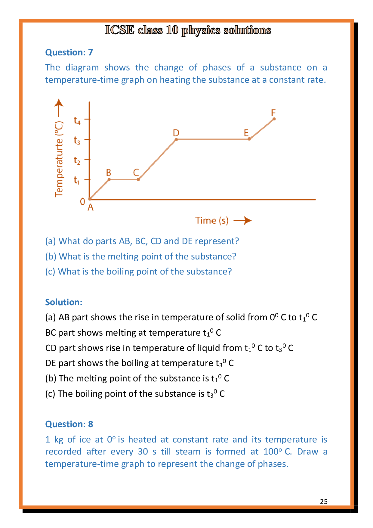 Solutions of Chapter11 Calorimetry of ICSE Class 10 Physics PW