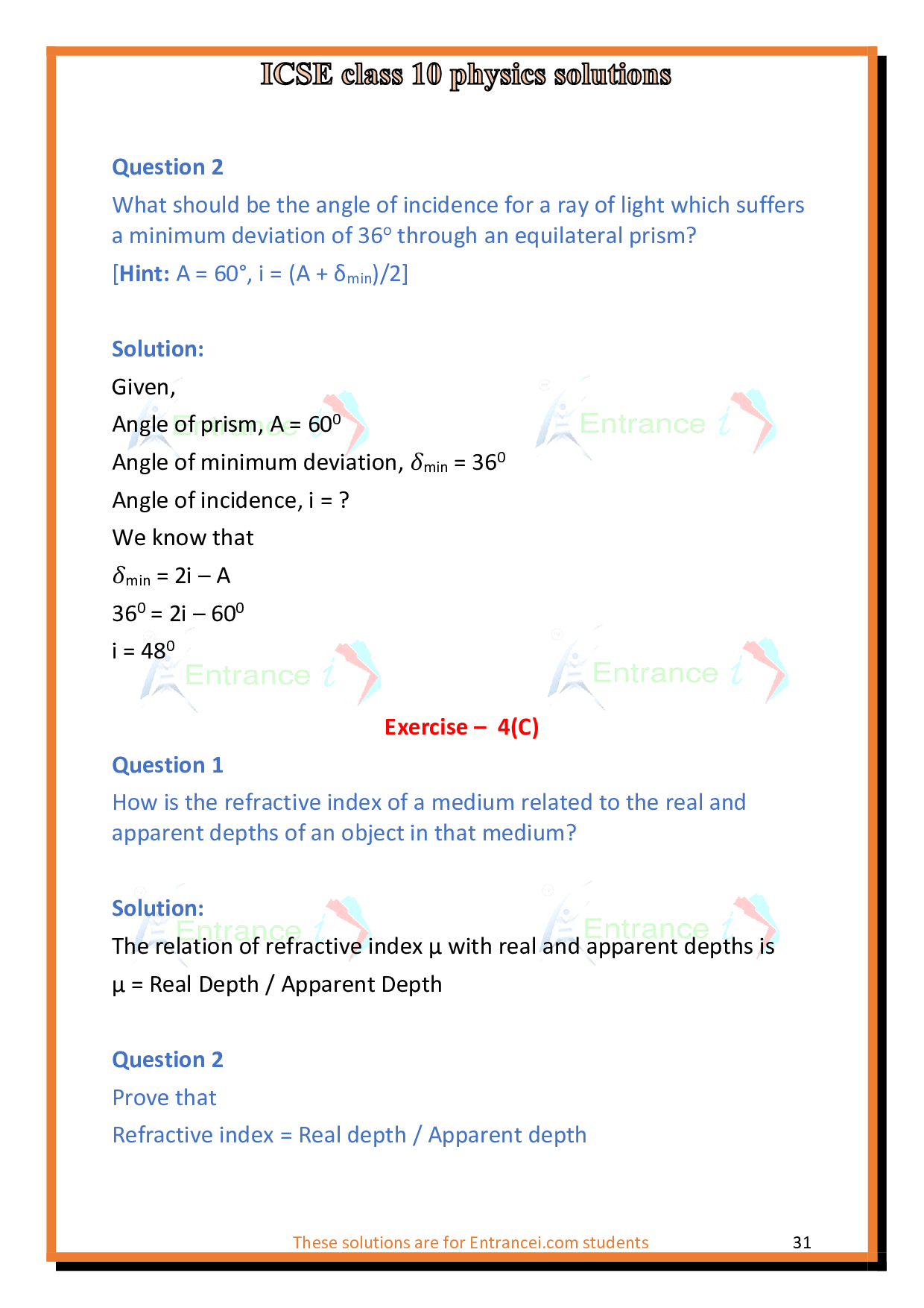 python literals - lecture notes - python literals... Refraction of light at Plane Surfaces|ICSE Class 10 Physics