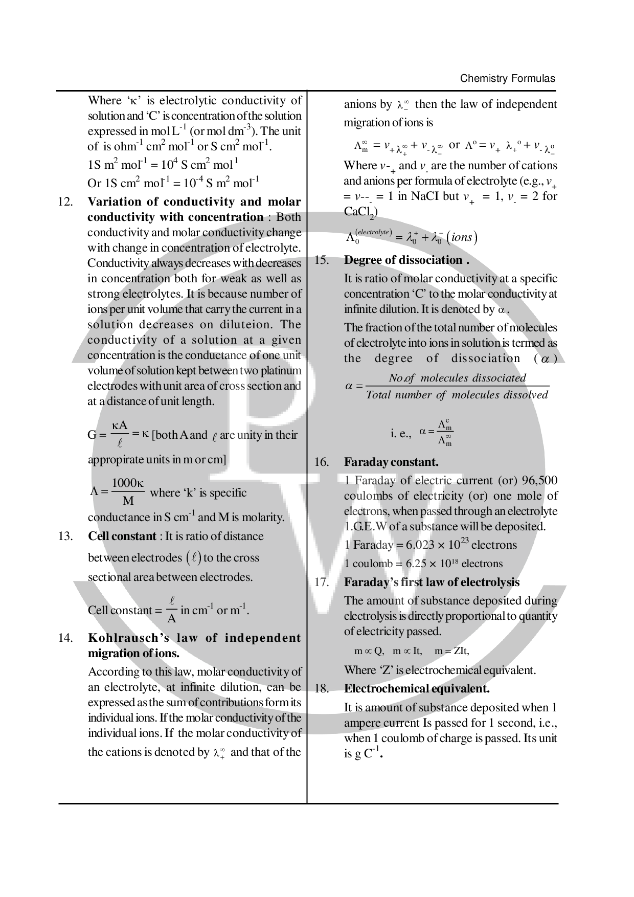 Electrochemistry Chemistry formula Physics Wallah