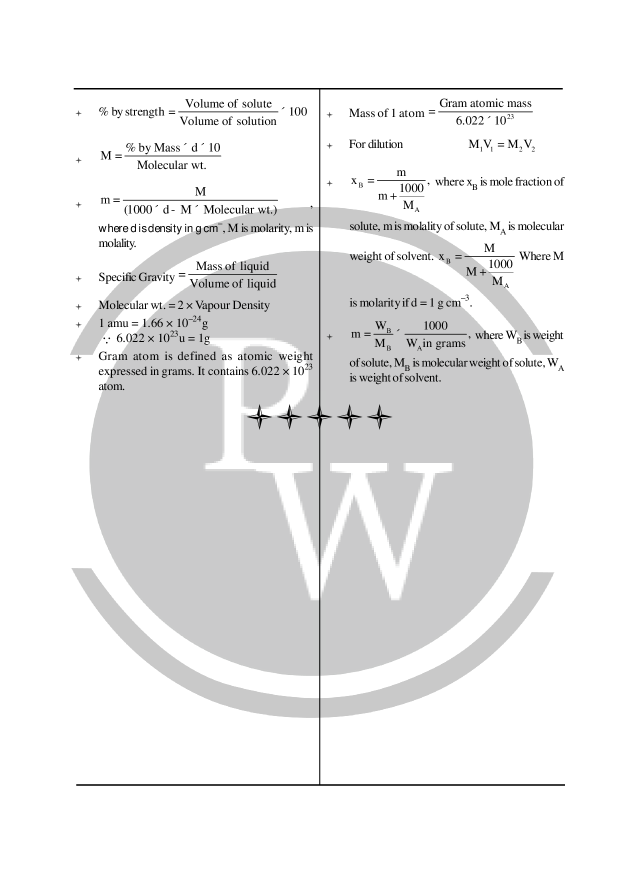 Some basic concept of chemistry Class 11 formula | PW