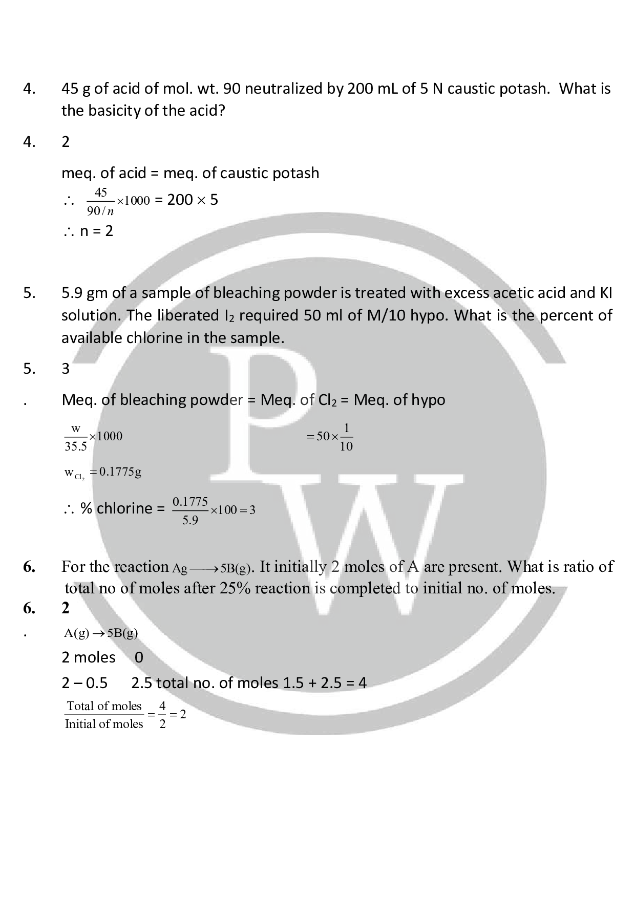 Integer type questions with solutions of Electrochemistry Physics Wallah