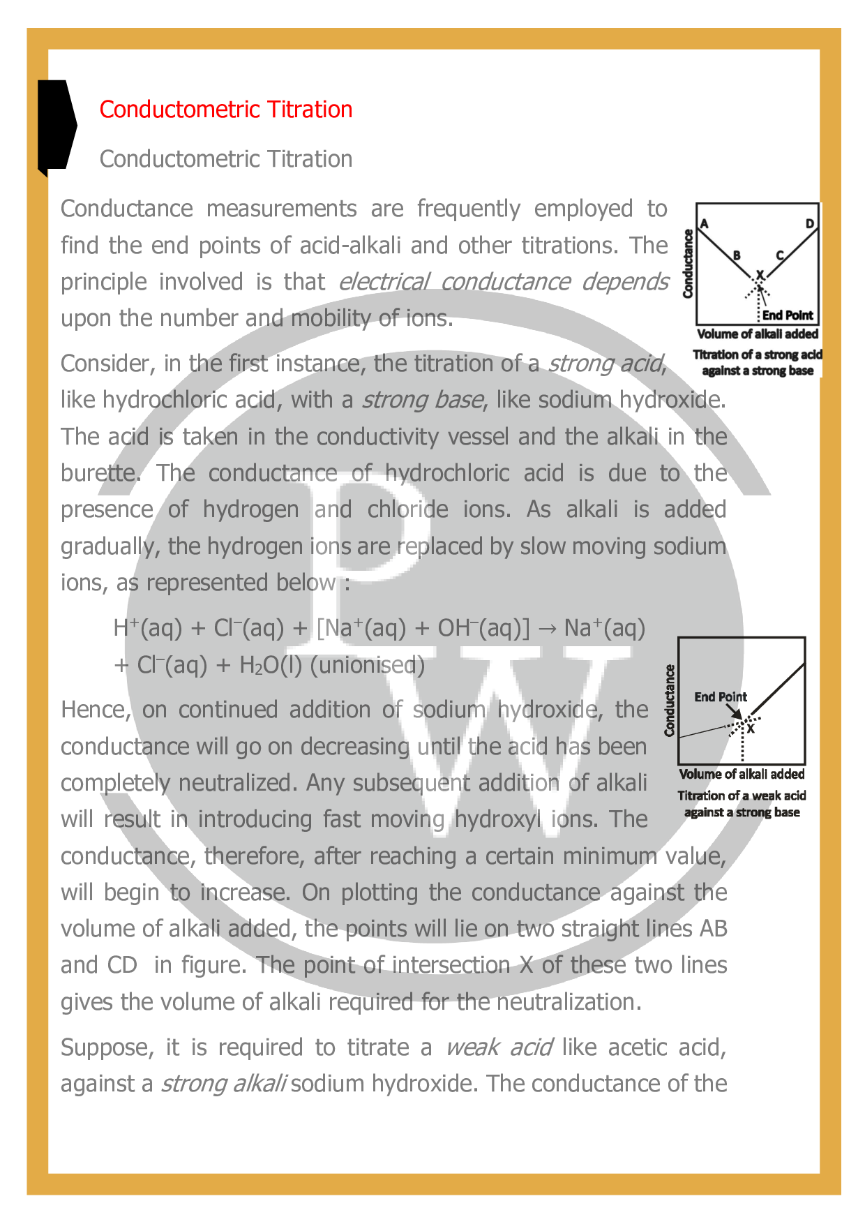 Conductometric titrations Definition, Principle, Theory & Examples PW
