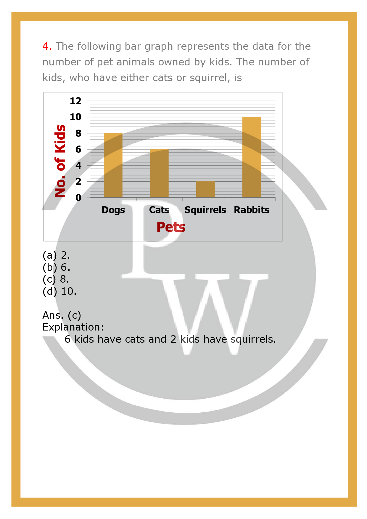 Class 6 maths chapter-9 Data Handling | Worksheet-3 | Physics Wallah
