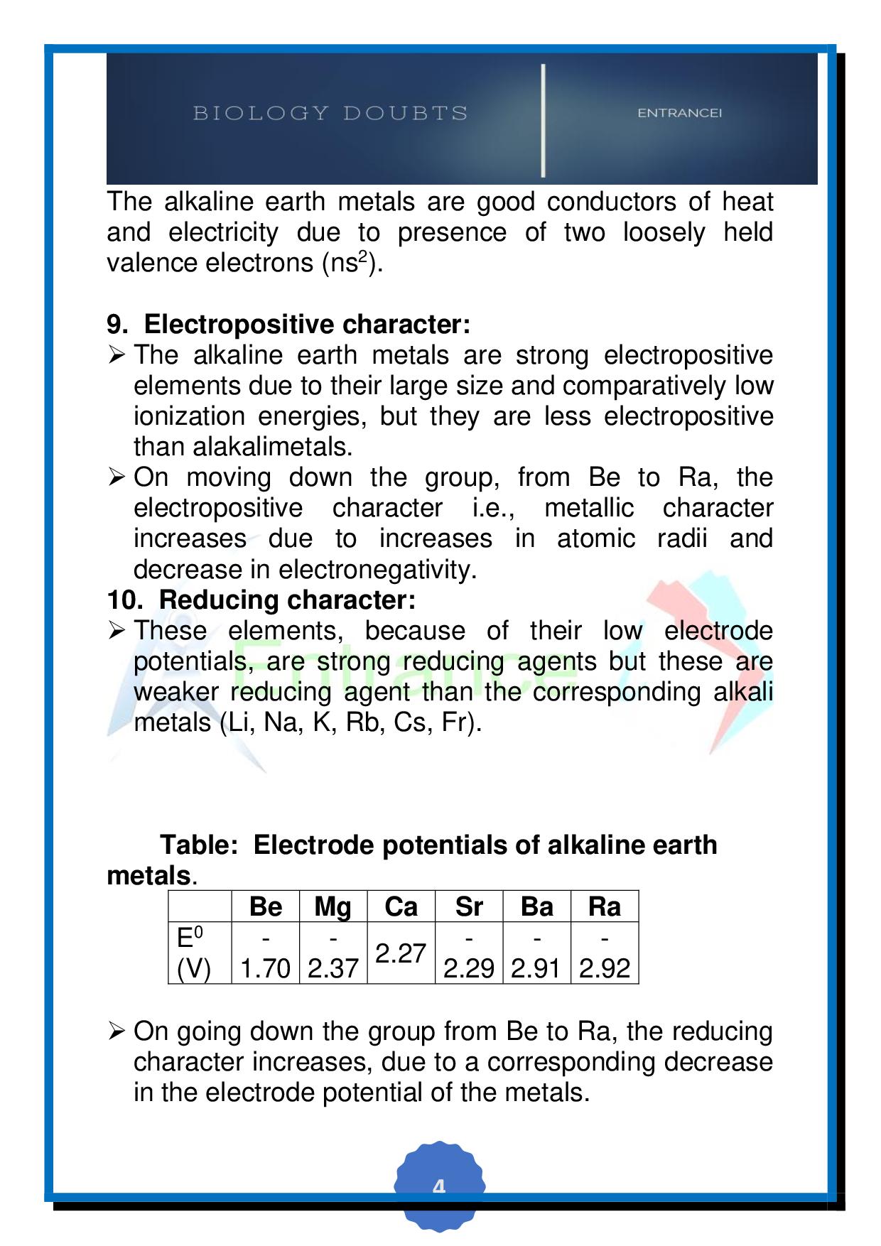 What are the characteristics of the alkaline earth metals? Physics Wallah