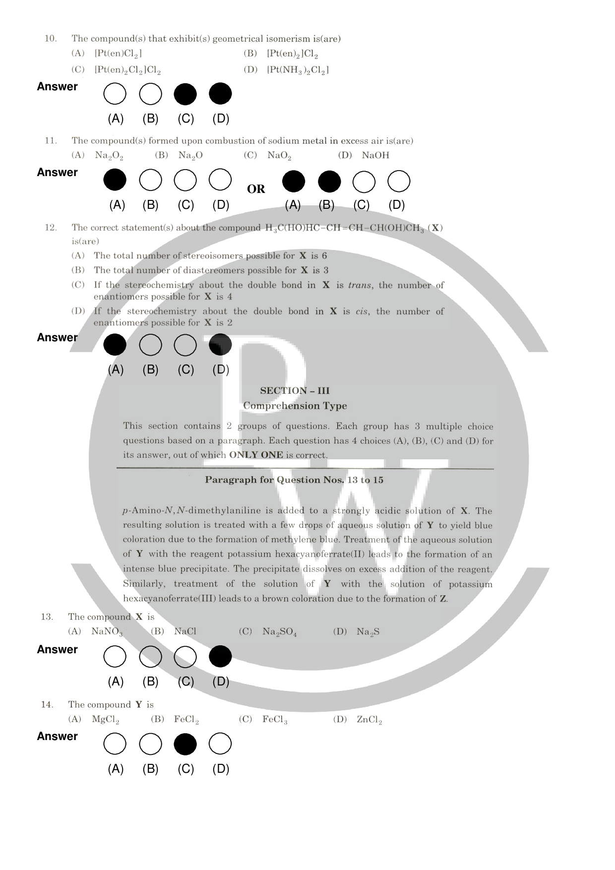 JEE Advance Question paper 2009 Paper1 With Answer Key PW