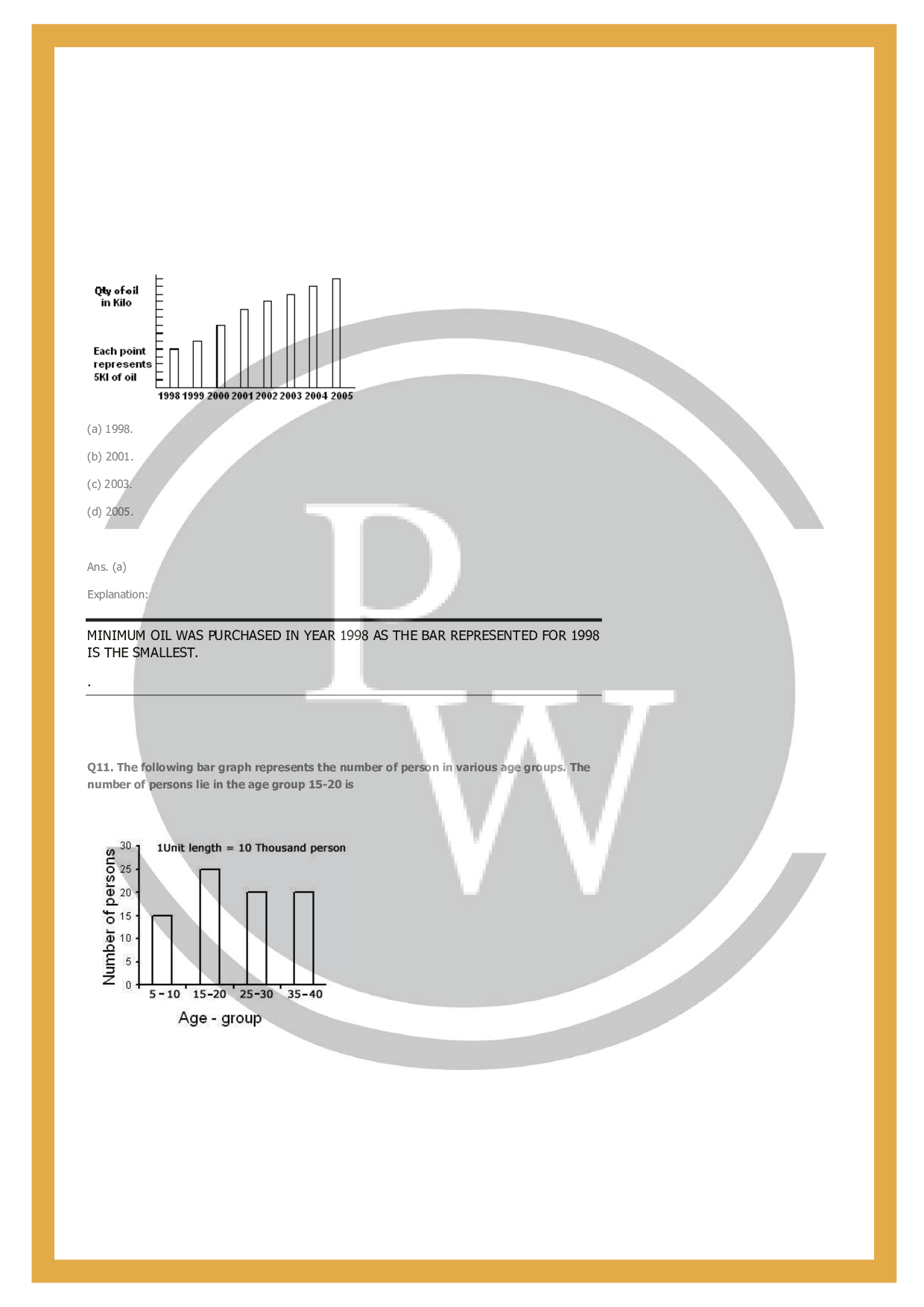 Class 6 maths chapter-9 Data Handling | Worksheet-2 | PW