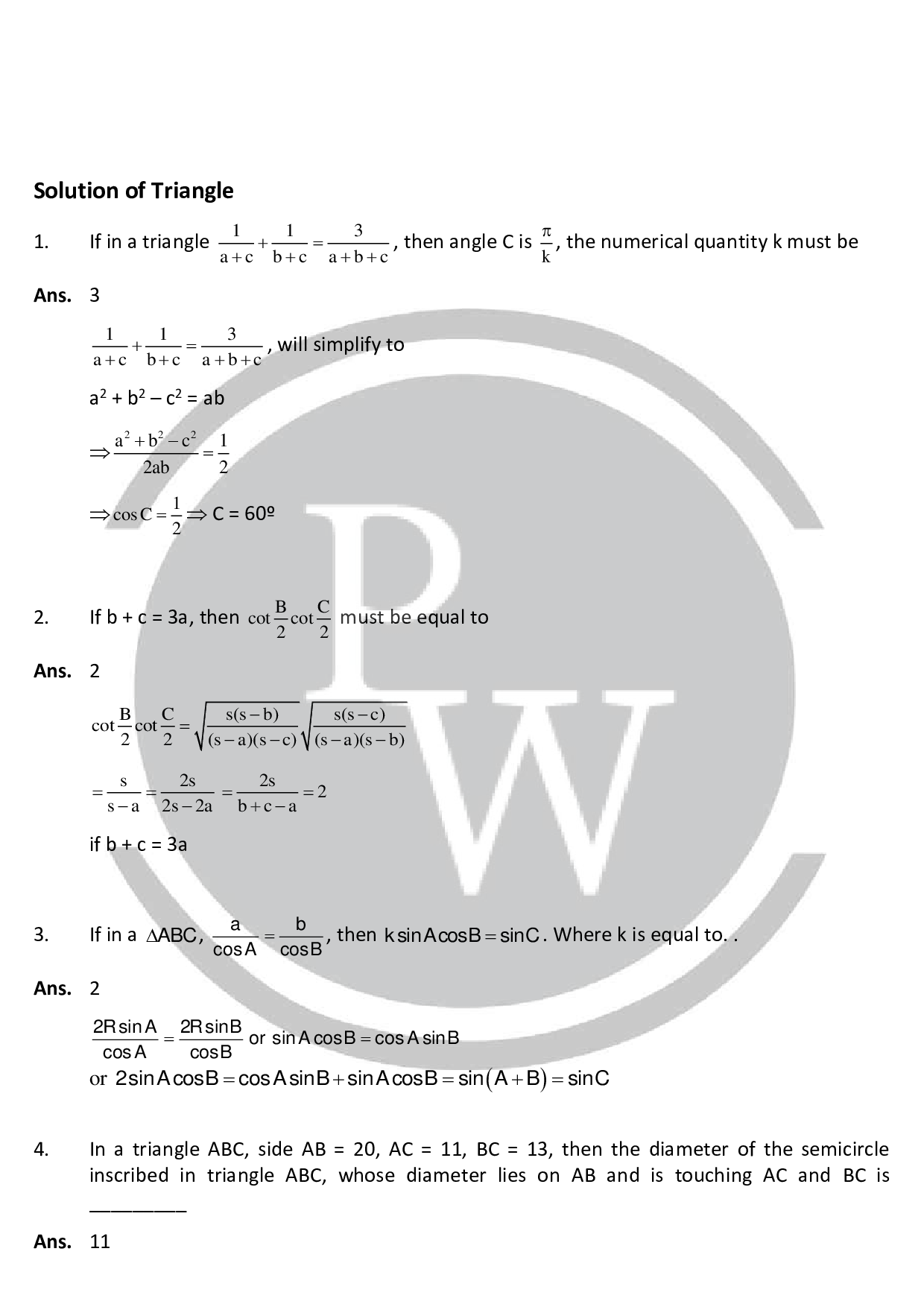 Chapter Solution Of Triangle Integer Base Question For JEE Maths Chapter solution of triangle integer base question for jee maths