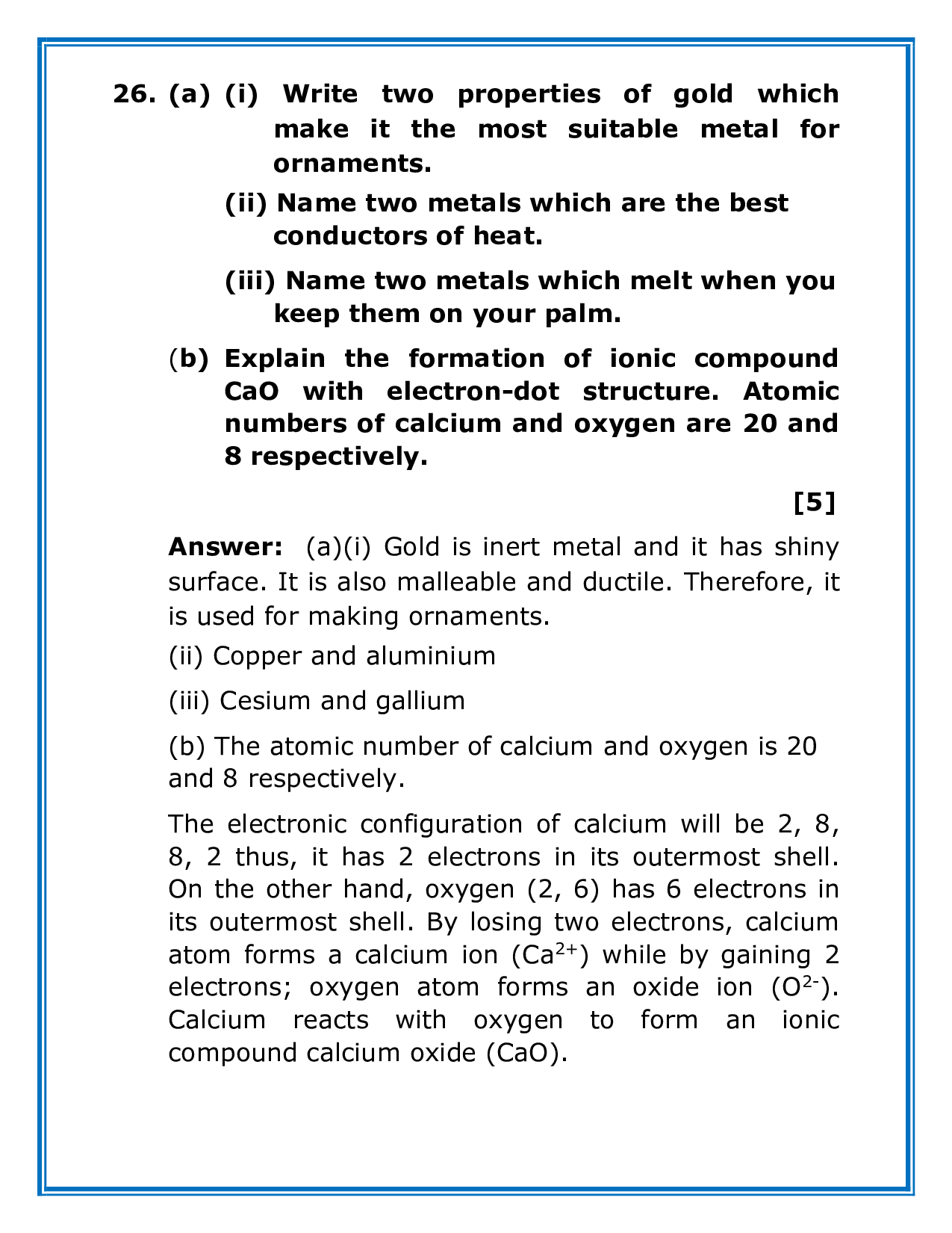 CBSE Previous Year Question Papers Class 10 Science Yr. 2020 Download