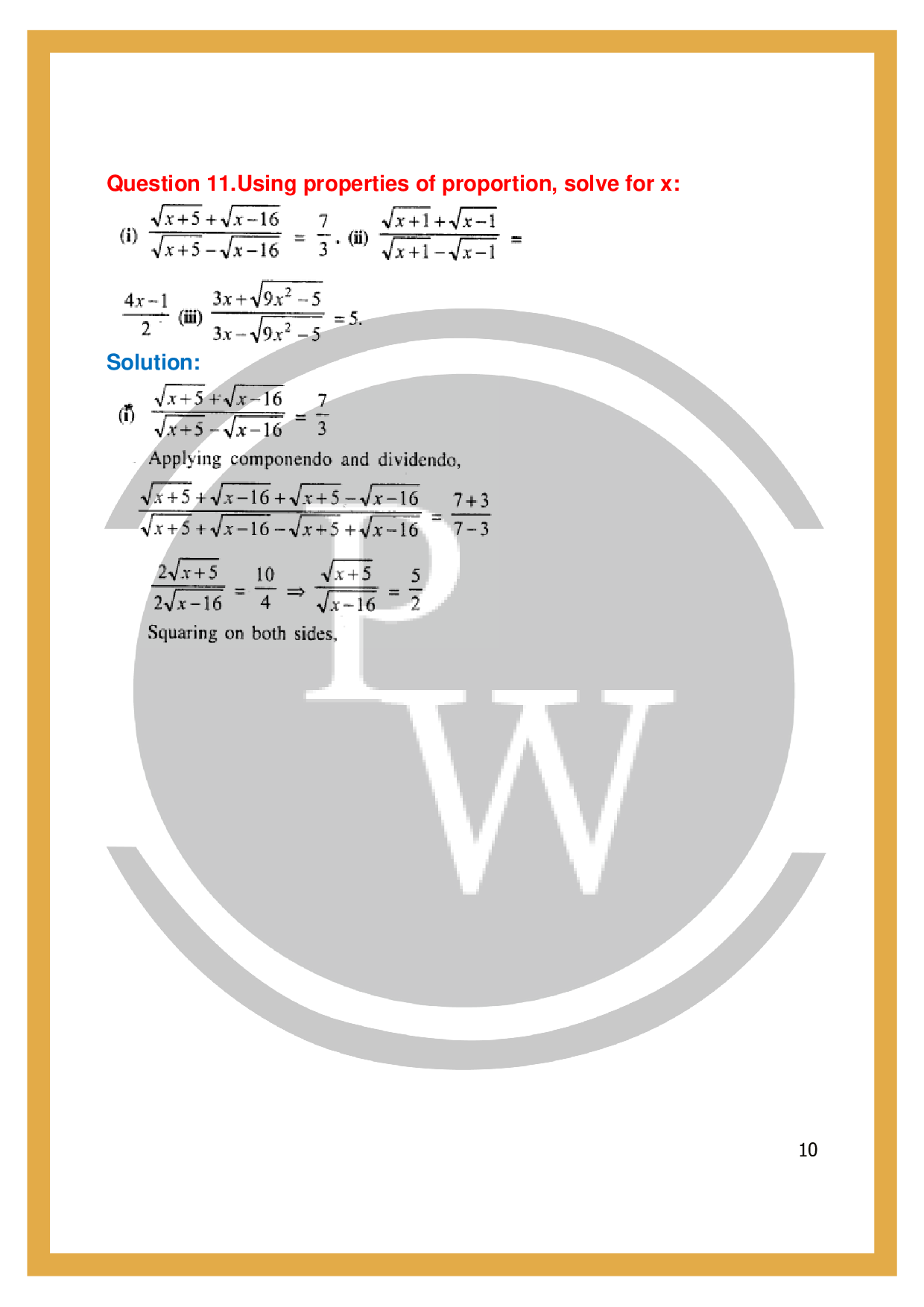 ICSE Class 10 Maths Exercise-7C Ratio and Proportion