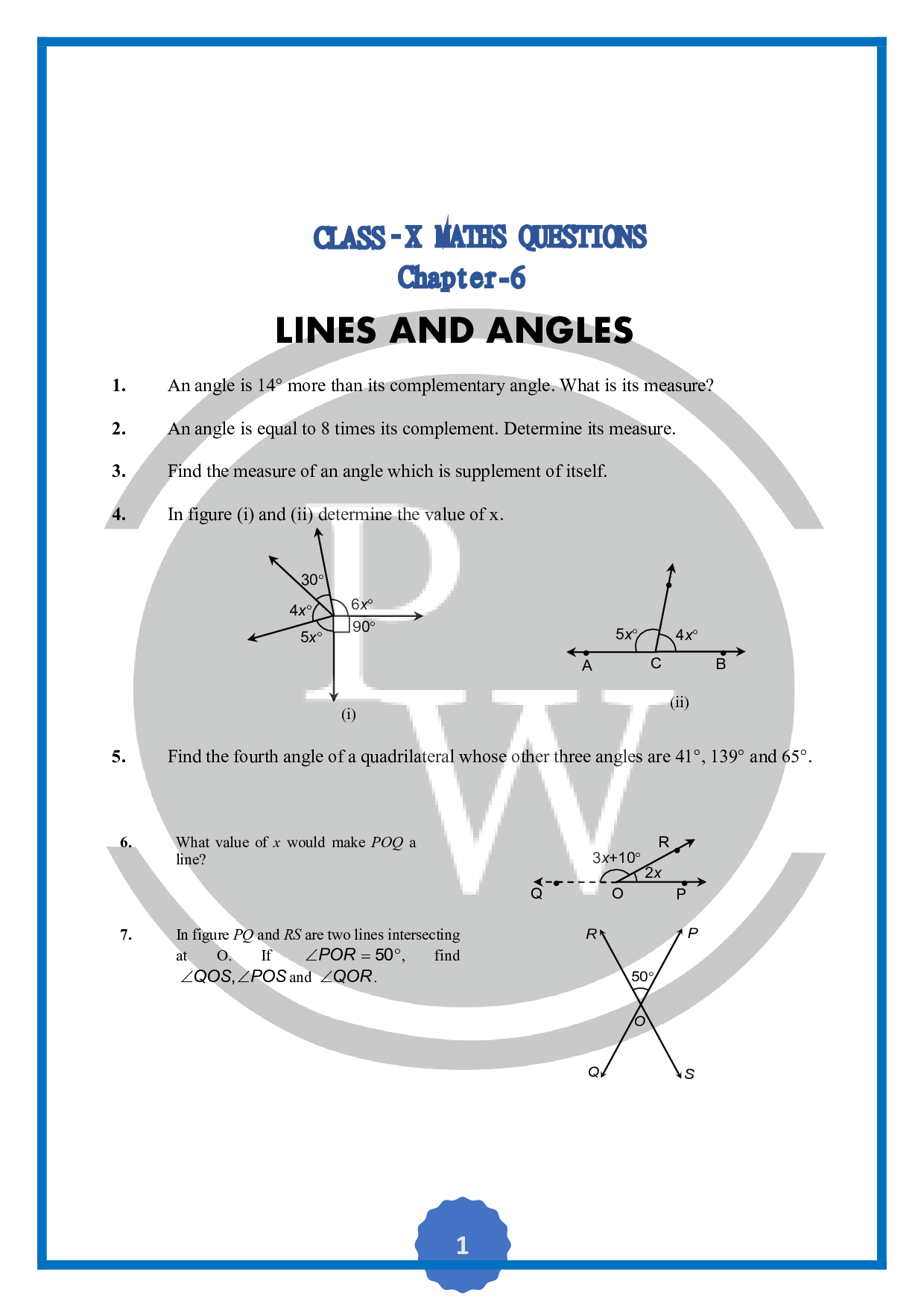 Question based on chapterLine and angle Physics Wallah