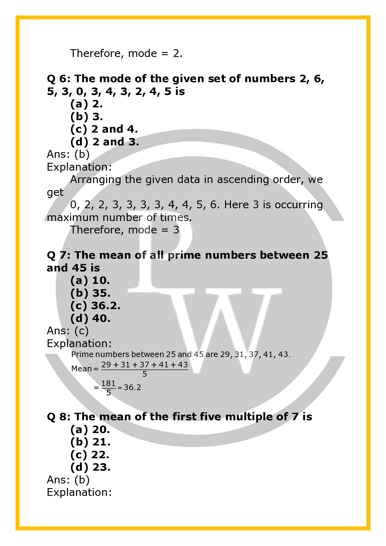 CBSE Class 7 Maths worksheet for Data Handling | PW
