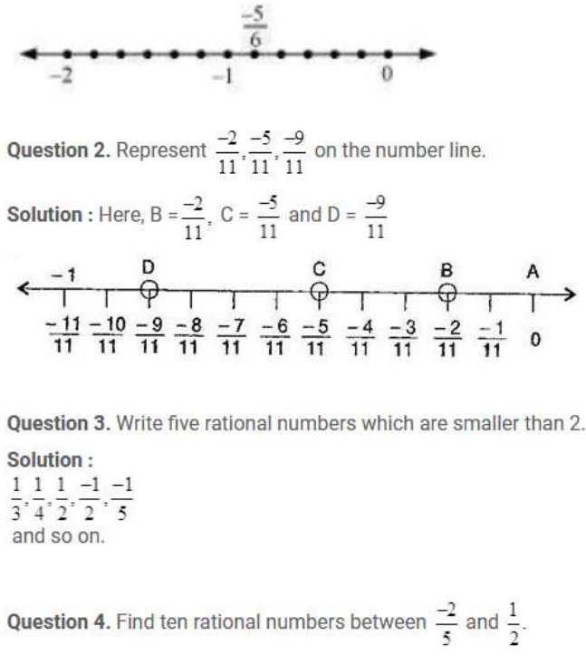 NCERT Solutions For Class 8 Maths Chapter 1 Rational Numbers Swastik