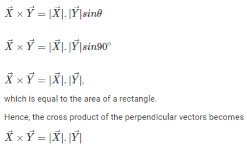 Cross Product of Perpendicular Vectors