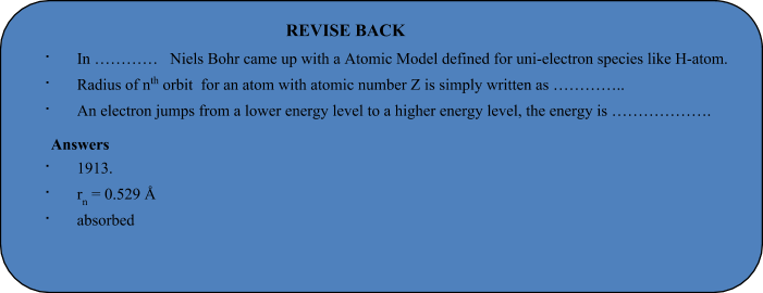 Bohr's Model Of  An Atom