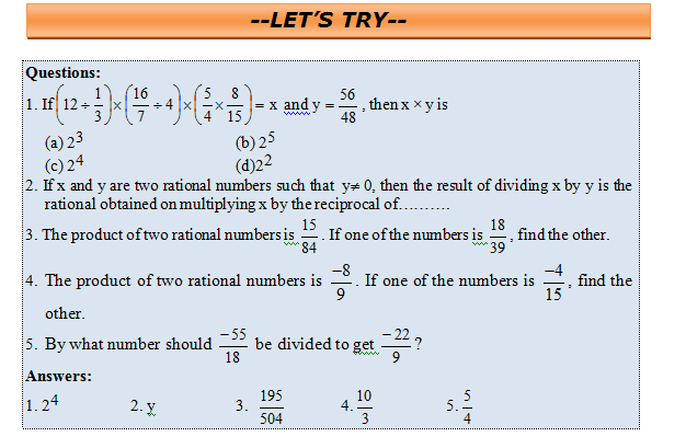 Division of rational numbers