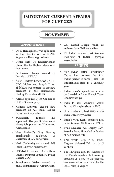 Current Affairs (November) 2022